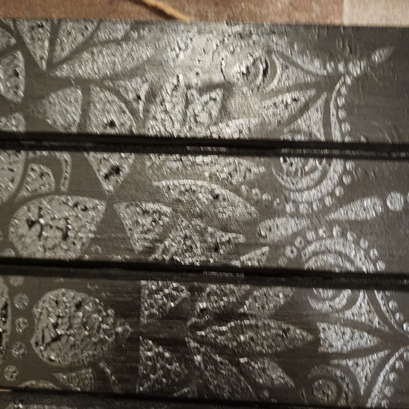HANDCRAFTED Upcycled Black Wood Panel Board HANDPAINTED Mandala Wall Art Decor - Picture 15 of 17